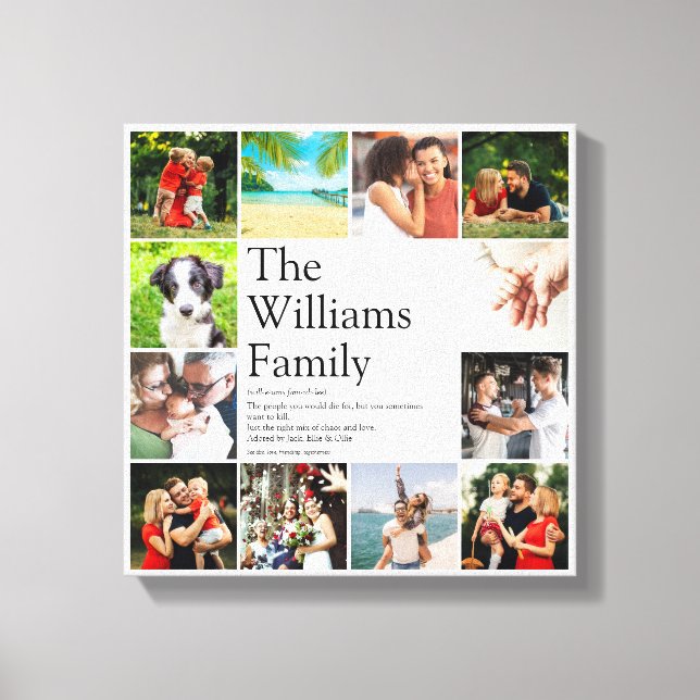 Impressão Em Tela Colagem de Fotos da Família - Definição Moderna (Frente)