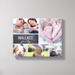 Impressão Em Tela Colagem de fotos da Família Moderna Simples