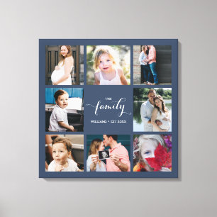 Impressão Em Tela Colagem de Fotos da Família Personalizada de Cali