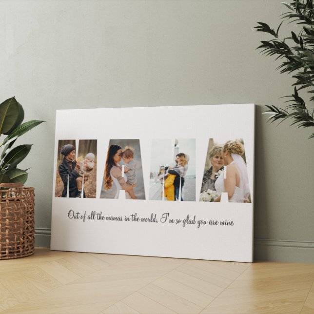 Impressão Em Tela Colagem de Fotos da Mama 4 Fotos | Presente de Dia (Criador carregado)