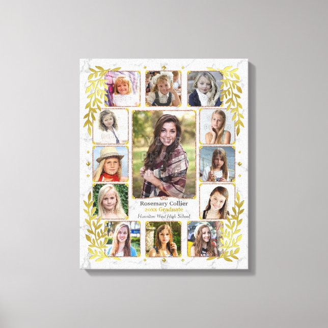 Impressão Em Tela Colagem de Fotos de Graduação de segundos graus |  (Frente)