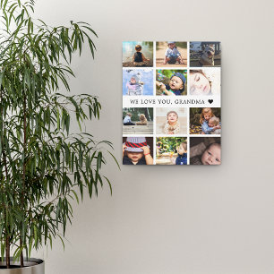 Impressão Em Tela Colagem de Fotos de Lembrança Vovó