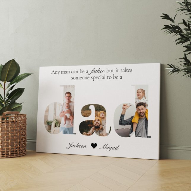 Impressão Em Tela Colagem De Fotos De pai, Presente De Aniversário P (Criador carregado)