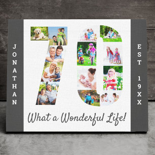 Impressão Em Tela Colagem de Fotos definida no Número 70 Cinza Pers