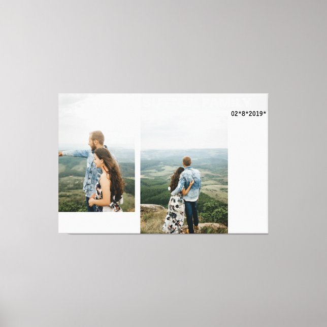 Impressão Em Tela Colagem de Fotos do Casal de Aniversário (Frente)