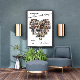 Impressão Em Tela Colagem de Fotos do Coração 37 do Script do Aniver