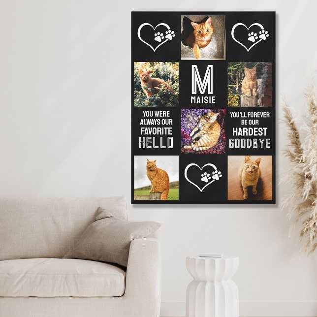 Impressão Em Tela Colagem de Fotos do Memorial do Pet Cat (Criador carregado)