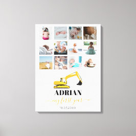 Impressão Em Tela Colagem de Fotos do Primeiro Ano de Truck do Excav