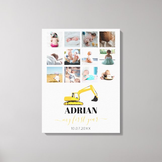 Impressão Em Tela Colagem de Fotos do Primeiro Ano de Truck do Excav (Frente)