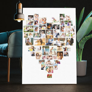 Impressão Em Tela Colagem de Fotos em Forma de Coração 51 Imagens Br