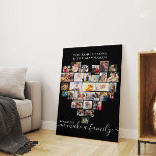 Impressão Em Tela Colagem de Fotos em Forma de Coração Personalizada