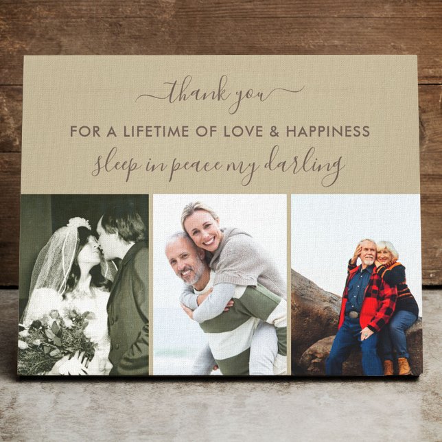 Impressão Em Tela Colagem de Fotos em Memória Sono Neutro em Paz (Criador carregado)