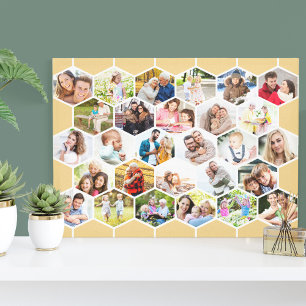 Impressão Em Tela Colagem de Fotos Família 28 Mosaico de Mel