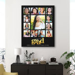 Impressão Em Tela Colagem de Fotos K-12 Moderna Dourada Preta<br><div class="desc">Tenha orgulho, alegria e mostre este marco do seu formando favorito. Crie esta elegante, simples, moderna, personalizada graduação em segundo grau K - 12 fotos de colagem de canvas arte de muro por um guardião que você sempre tesouro. Uma imagem divertida e divertida da tipografia ousada, gráfica, falsa em folha...</div>