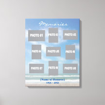 Colagem de fotos memorial com fundo oceânico