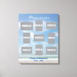 Impressão Em Tela Colagem de fotos memorial com fundo oceânico