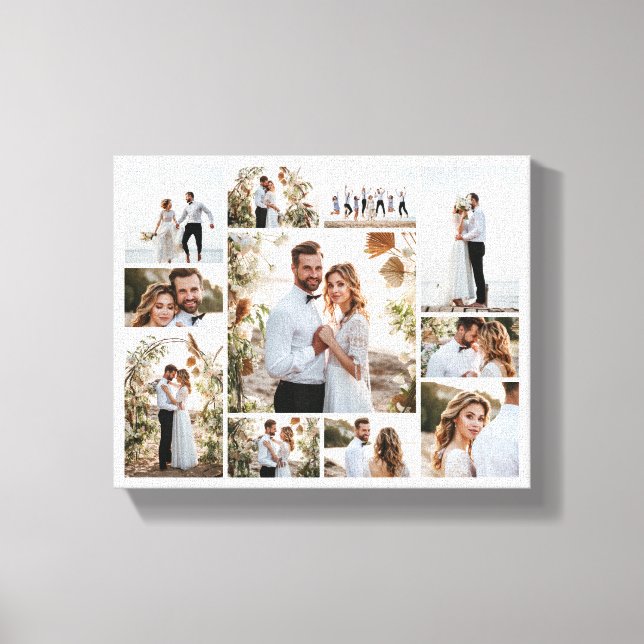 Impressão Em Tela Colagem de fotos mínima elegante e simples (Frente)