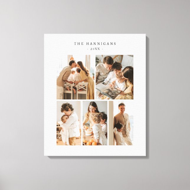 Impressão Em Tela Colagem de Fotos Moderna Elegante Simples (Frente)