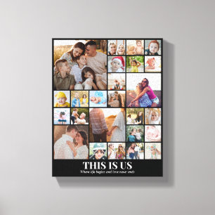 Impressão Em Tela Colagem de Fotos Personalizada 25 Imagens 8x10 16x