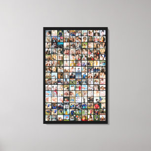 Impressão Em Tela Colagem de Fotos Personalizada com Grade de 150 Fo