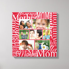 Impressão Em Tela Colagem de Fotos Personalizada para a Mãe