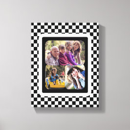 Impressão Em Tela Colagem de Fotos Preta e Branca