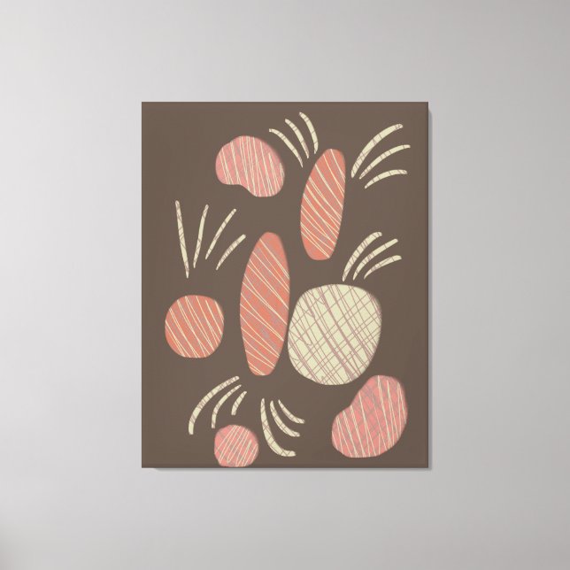 Impressão Em Tela Colagem de Pedras Orgânicas Boho (Frente)