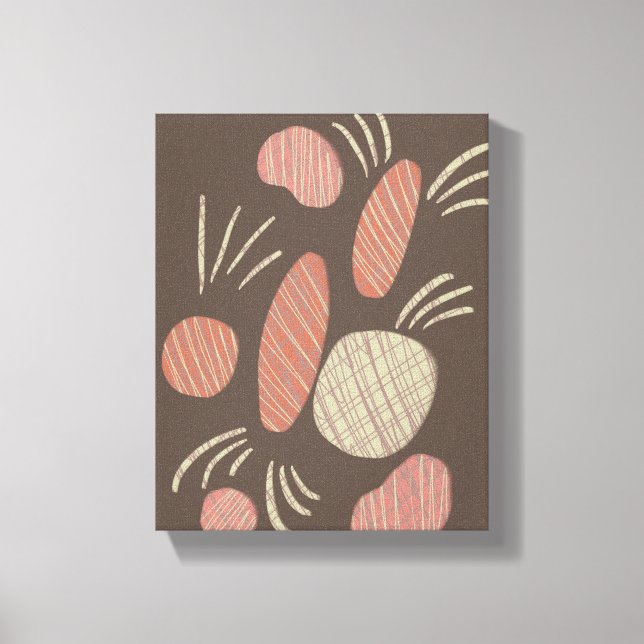 Impressão Em Tela Colagem de Pedras Orgânicas Boho (Frente)