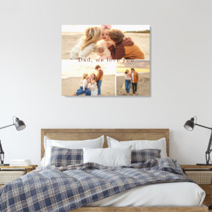 Impressão Em Tela Colagem de Três Fotos Papai Nós Te Amamos