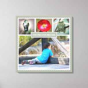 Impressão Em Tela Colagem elegante da foto das memórias da família