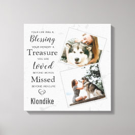 Impressão Em Tela Colagem Fotográfica do Cão Memorial Pet