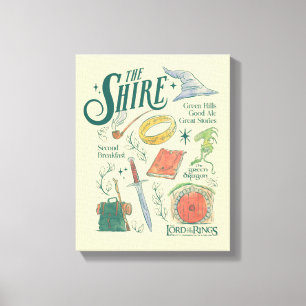 Impressão Em Tela Colagem Gráfica Aquarela de THE SHIRE™