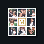 Impressão Em Tela Colagem Personalizada 8 Foto Dourada Monograma de<br><div class="desc">Crie sua própria tela imprimindo arte de parede com seu próprio casamento,  aniversário,  noivado e fotos especiais.</div>