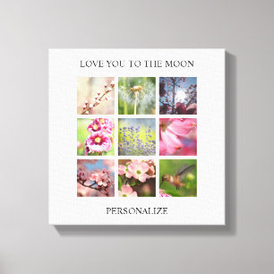 Impressão Em Tela Colagem personalizada das fotos com seu texto