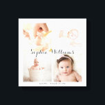 Impressão Em Tela Colagem Personalizada de 4 Filhotes de Foto Simple<br><div class="desc">Esta colagem de fotos de bebês simples e moderna apresenta 4 das suas fotos favoritas (excelente para fotos de Instagram! quadradas) Basta carregar as suas fotos e adicionar o seu texto personalizado - nome, estatísticas de natalidade, etc. Faz um maravilhoso chá ou presente de manutenção de bebês "bem-vindos". Altere a...</div>