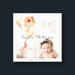 Impressão Em Tela Colagem Personalizada de 4 Filhotes de Foto Simple<br><div class="desc">Esta colagem de fotos de bebês simples e moderna apresenta 4 das suas fotos favoritas (excelente para fotos de Instagram! quadradas) Basta carregar as suas fotos e adicionar o seu texto personalizado - nome, estatísticas de natalidade, etc. Faz um maravilhoso chá ou presente de manutenção de bebês "bem-vindos". Altere a...</div>