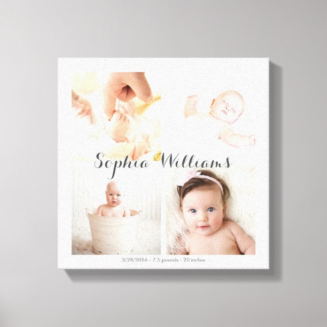 Impressão Em Tela Colagem Personalizada de 4 Filhotes de Foto Simple (Frente)