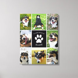 Impressão Em Tela Colagem Personalizada de Cão 8 Fotográfica Pet Mem