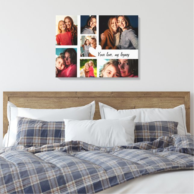 Impressão Em Tela Colagem Personalizada de Fotografias do Dia de as  (Insitu(Quarto))