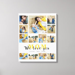 Impressão Em Tela Colagem personalizada legendada que amamos sua mãe