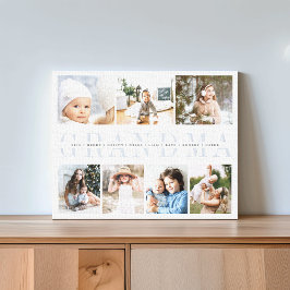 Impressão Em Tela Colagem Personalizada Vovó 7 Fotografias de Netos