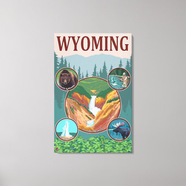 Impressão Em Tela Colagem WyomingWyoming (Frente)