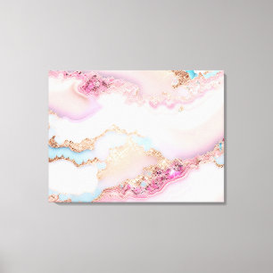 Impressão Em Tela Coleção Dourada Azul Popular Agate