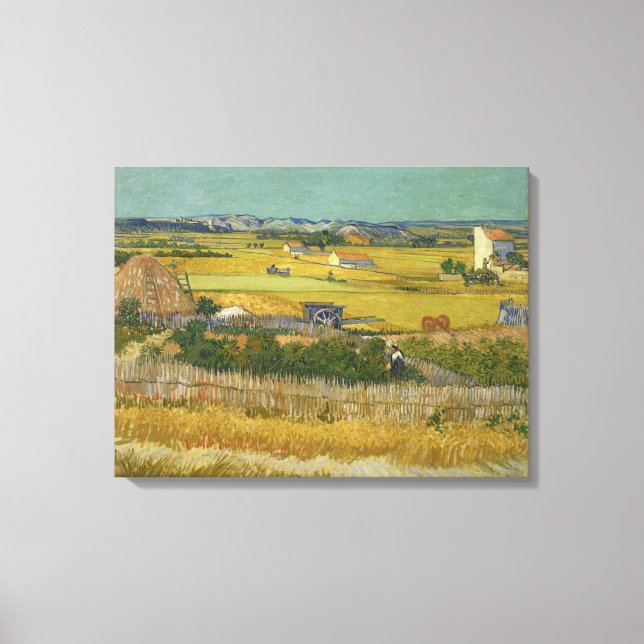 Impressão Em Tela Colheita de Vincent van Gogh (Frente)
