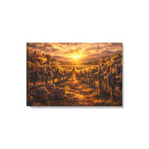 Colheita Dourada Vinícola Uvas Arte de Parede Vinh