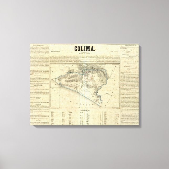 Impressão Em Tela Colima, México (Frente)