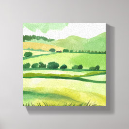 Impressão Em Tela Colinas Verdejantes | Aquarela da Natureza