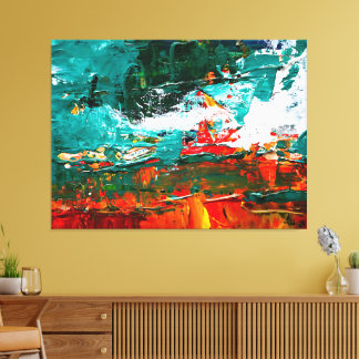 Impressão Em Tela Colisão Tropical Abstrata