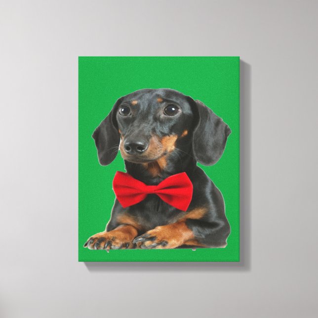 Impressão Em Tela Collie Puppy de Borda Negra (Frente)