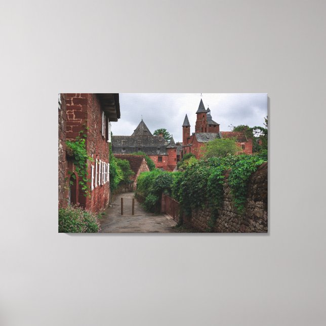 Impressão Em Tela Collonges-la-Rouge, a tela vermelha da vila (Frente)